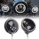 1 Pair 4.5 Inch Fog Light Housing Bucket Bracket Fog Passing Light Lamp Motorcycle (Black Light Housing)
