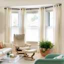 TONIAL Bay Window Curtain Rods, 36 to 72 Inch Center Rod for Windows, 20 to 36 Inch Side Rods for Window 3/4 Inch Decoratice Drapery Rods with Small Cap End, Black