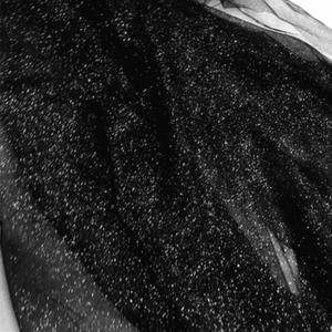 Soft Hard Mesh Fine Powder Shiny Gold Silver Glitter Lace Fabric Wedding Dress Background Yarn Tulle Veil Clothing Accessories - (Color: Black Soft Mesh/Size: 3 Meter)