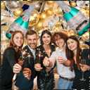 Champagne Bottle Balloons Balloon Garland Arch Kit, Happy New Year Years Decorations 2026, Gold Clear White Balloons for Birthday Bachelorette Bride To Be Bridal Shower Party Decorations
