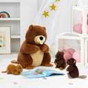 MaoGoLan 4Pcs Beaver Stuffed Animals with Three Babies Inside,17.7" Fluffy Giant Beaver Plush Gift,Funny Beave Plushie Woodland Toys for Kids,Teens,Baby Shower,Christmas