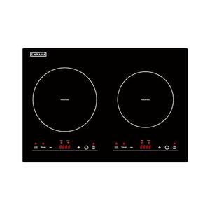 Empava IDC12B2 Horizontal Electric Stove Induction Cooktop with 2 Burners in Black Vitro Ceramic Smooth Surface Glass 120V, 12 Inch