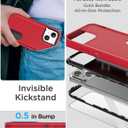 AICase for iPhone 15 Plus Case Built-in Stand with Glass Screen Protector,Heavy Duty Drop Protection Full Body Rugged Shockproof Military Protective Tough Durable Cover for iPhone 15 Plus 6.7"_6 (Energy Red/black+Glass Protector)