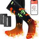 Heated Socks for Men Women, APP Control Electric Heated Socks Rechargeable Washable, Battery Heated Socks Foot Warmer Socks for Hiking Biking Camping Skiing Hunting Outdoor Work, Heating Thermal（XL