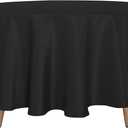 sancua Round Tablecloth - 90 Inch - Water Resistant Spill Proof Washable Polyester Table Cloth Decorative Fabric Table Cover for Dining Tables, Buffet Parties and Camping, Black