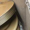 200pcs Gold Charger Plates With Napkin Rings Set Include 100 Gold Beaded Charger Plates 100 Napkin Rings, 13 Inch Plastic Round Chargers for Dinner, Wedding, Birthday, Party, Banquet, Table Setting, Large