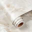 FunStick 24"x200" Cream Beige Onyx Marble Countertop Contact Paper Waterproof Self Adhesive Marble Wallpaper Peel and Stick Countertops for Kitchen Removable Wall Paper for Bathroom Table Desk Walls