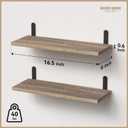 RICHER HOUSE Rustic Wood Shelves Set of 2, Farmhouse Style Floating Shelf for Wall Dcor, Hanging Shelves for Bathroom, Bedroom, Storage, Kitchen, Living Room - Carbonized Black | for Wall Dcor, for Bathroom, Bedroom, Storage, Kitchen, Living Room