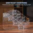 Acrylic Spice Rack, Tiered Spice Rack Shelf Seasoning Organizer for Countertop, Cabinet, Pantry, Kitchen Storage - 4 Tier