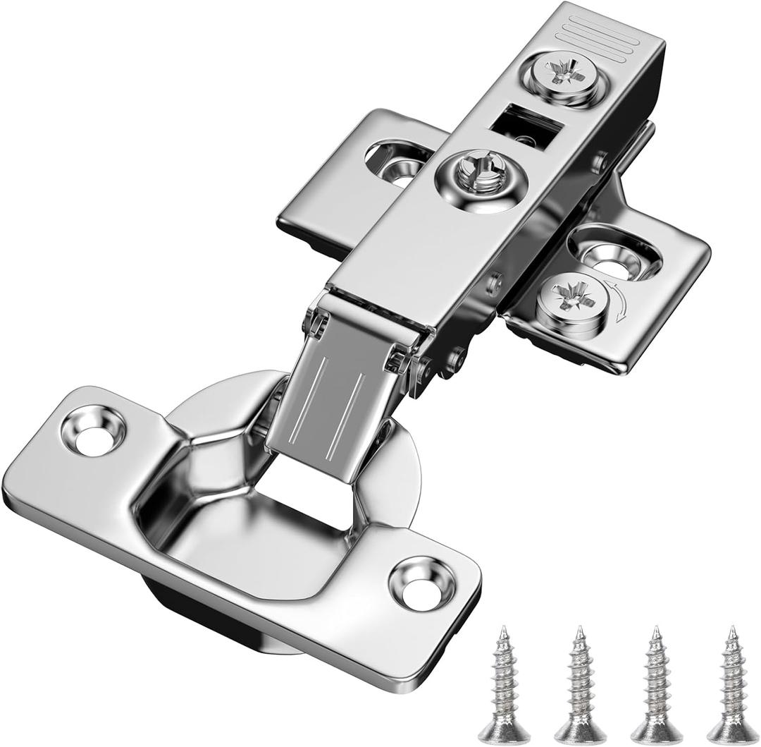 HOSOM Full Overlay Soft Close Cabinet Hinges, 10 Pack Cabinet Door Hinges, Frameless Cabinet Hinges for Kitchen Cabinet Doors, 110 Opening Angle 3-Way Adjustment Concealed European Hinges