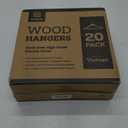 ZOBER Wooden Hangers - 20 Pack, Heavy Duty, Non Slip Wood Hangers for Coats, Jackets, Suits, & Pants - Clothes Hangers for Closet W/ Bar and Notches (Black)
