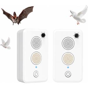 2026 Ultrasonic Bat Repeller Outdoor Indoor 2 Pack,Adjustable Dual Speaker Woodpecker Bird Deterrent,Keep Bats Birds Away Balcony Attic Garage Barn,USB Rechargeable Bat Bird Pigeon Repellent Removal