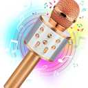 Kids Toys for 5-9 Year Old Girls, Handheld Bluetooth Karaoke Microphone for Kids Gifts for Teenage Girls Christmas Birthday Gifts for 7-12 Year Old Girls Toys - Rose Gold