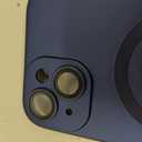 ankofave Magnetic Case for iPhone 15 Phone Case for Women, Matte Luxury Soft Metallic Luster Design with Camera Lens Protector, Compatible with Magsafe Case for iPhone 15 6.1"-Dark Blue