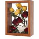 REDHUGO Wooden Dried Flower Frame, Floating Wood Shadow Box Frame for Pressed Flowers Double Acrylic Picture Frame Tabletop DIY Gifts for Family Friends Rectangle Dark Brown 10×12 inches (FRAME ONLY)