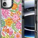 for iPhone 17 Case Cute - Military-Grade 20 ft Drop Protection Shockproof Phone Case - Funny Passion Flower Design (6.3") Black