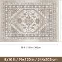 befbee Washable Rug 8x10 Area Rugs for Living Room - Stain Resistant Non-Slip Backing Rugs for Bedroom - Vintage Large Area Rug (Brown/Beige, 8'x10')
