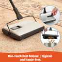 CLEANHOME Carpet Sweeper Manual Cordless - Non-Electric Push Sweeper for Pet Hair & Debris on Carpets & Rugs, Includes Cleaning Tool & Extra Replacement Roller