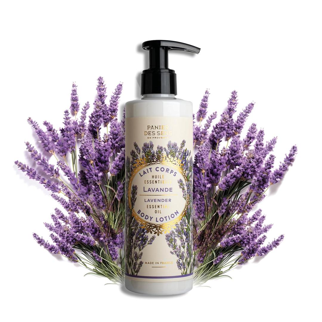 Panier des Sens  Lavender Hand & Body Lotion for Dry Skin - Hydrating Body Cream for Women- Nourishing Fluid Body Moisturizer with Shea Butter & Olive Oil 97% Natural Ingredients Body Care 8.45 Floz