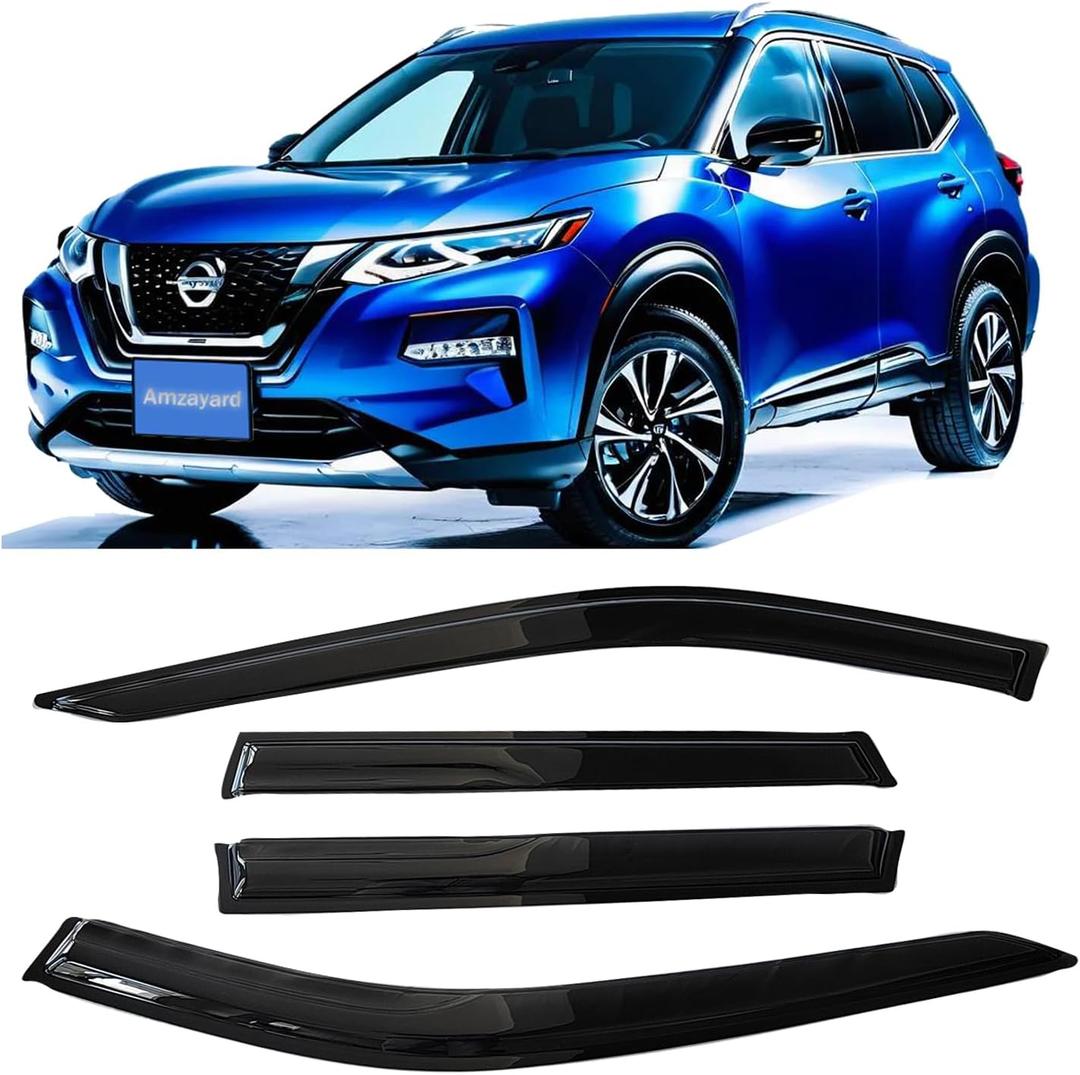 Window Visors Rain Guards for Nissan Rogue S SV SL 2021-2025, Tape-on Window Wind Deflectors Vent Shades for 21-25 Rogue