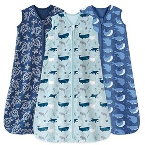 Unnivoll Baby Sleep Sack 18-24 Months 0.5 Tog Wearable Blanket Baby, 3 Pack 100% Cotton Lightweight Sleeping Sack with 2-Way Zipper for Infant Toddler Shark, XL