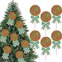 Large 17 Inch Christmas Candy Cane Ornaments Woolen Lollipop Christmas Tree Candy Cane Hanging Decor for Xmas Winter Holiday Party Supplies