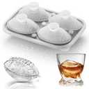 ACOOKEE Silicone Football Ice Cube Mold Fun Shapes, Novelty Football Gifts, 2.2" Large Craft Round Sphere Ice Ball Molds For Game Day, Whiskey, Cocktails, Bourbon, Super Bowl