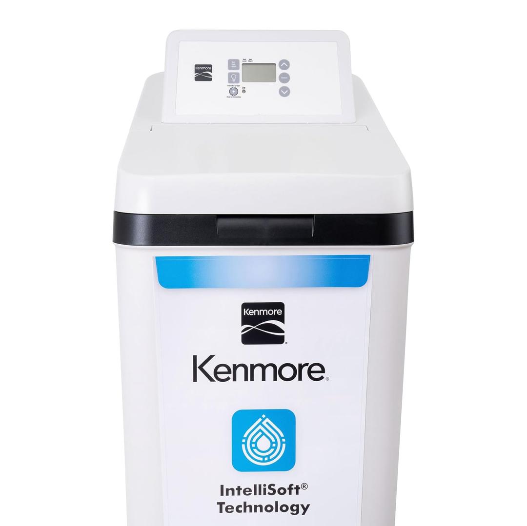 Kenmore 420 Water Softener System  40,000 Grain Capacity with Salt Saving Technology  Whole Home Hard Water & Iron Reduction  Compact, Easy Install (Gray)