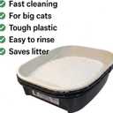 Large Sifting Cat Litter Box - Made in USA - Black