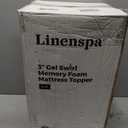 Linenspa 3 Inch Swirl Gel Memory Foam Mattress Topper, Full Size Cooling Gel Infused, Ventilation Holes Pressure Relieving Bed Topper CertiPUR Certified
