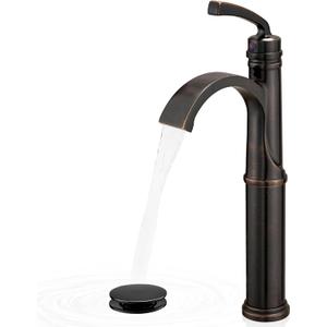Vessel Sink Faucet, Oil Rubbed Bronze Waterfall Bathroom Sink Faucets, Brass Tall Bathroom Faucet Vanity Faucet 1 Hole Restroom Faucet Single Handle with Pop-up Drain Supply Hose Vessel Sink Faucet, Oil Rubbed Bronze Waterfall Bathroom Sink Faucets, Brass Tall Bathroom Faucet Vanity Faucet 1 Hole Restroom Faucet Single Handle with Pop-up Drain Supply Hose
