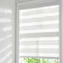 Zebra Roller Shades, Cordless Zebra Blinds for Window, Window Blinds for Indoor, Light Control Light Filtering for Day and Night, 31''W X 72''H, White