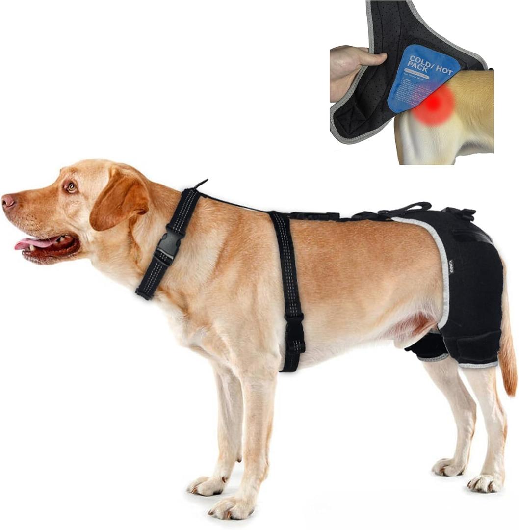 Hip Dysplasia Brace for Dogs with Hot/Cold Pack  Breathable and Comfortable Hip Support for Mild Torn ACL, Arthritis & Post-Recovery Mobility, Size XL