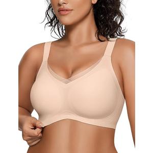 Jelly Bras for Women Seamless Deep V Bralette Wireless Bra Comfortable with Support and Lift no Underwireб Large
