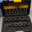 Bolt Extractor Kit, 14 PCS Impact Bolt & Nut Remover Set with 3/8 Inch Adapter, Upgrade Stripped Bolt Extractor Socket Set with Portable Tool Box, Easy Out for Rusted, Round Bolt Nuts Screws