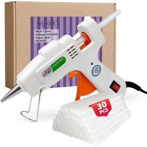 Mini hot glue gun Kit with 30 Glue Sticks, Hot Melt, High Temp for School Crafts DIY Arts and Quick Home Repairs (Orange Glue Gun)