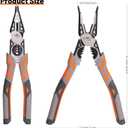 Heavy Duty Combination Pliers, Multi-Function Lineman's Pliers Electrician's Tool with Wire Stripper, Crimper, Cutter, and Snap Ring Plier Side Cutting for Versatile Use