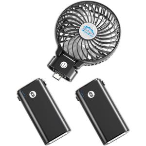 HandFan 10400mAh Handheld Fan Rechargeable, 40Hrs Long-Lasted Hand Fan, Mini Personal Fans Foldable, Heavy Duty Battery Fans Portable for Travel Beach Concerts Cruise Makeup(Clear Blade)