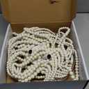 VILUXY Bohemia Wood Beaded Flush Mount Ceiling Light Antique Rustic Mini Chandelier White Finishing for Bedroom,Nursery Room, Girl Room, Hallway, Entryway, Passway, Dining Room, 3-Light UL Listed