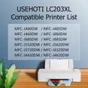 LC203XL Ink Compatible for Brother LC203 Ink Cartridges Work with Brother MFC-J480DW MFC-J880DW MFC-J4420DW MFC-J680DW Printer (Black Cyan Magenta Yellow, 4 Pack)