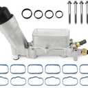 926-959 Upgrade Aluminum Engine Oil Filter Housing Oil Cooler Kit for 2011-2016 Dodge Challenger Charger Journey Caravan Durango Jeep Wrangler Grand Cherokee Chrysler 200 300 Ram ProMaster 3.6 926-876