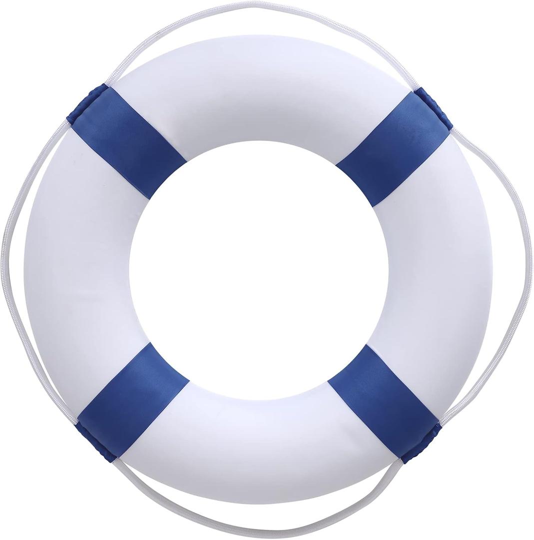 20 Inch Safety Life Preserver Ring Buoy for Swimming, Swim Foam Ring - Pool Safety Throw Rings, Rescue Lifeguard Wall Decoration (Blue)