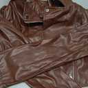 BEAUDRM Women's Y2K Faux PU Leather Jacket Crop Zip Up Motorcycle Coat Long Sleeve Drop Shoulder Motor Bike Jacket Streetwear S