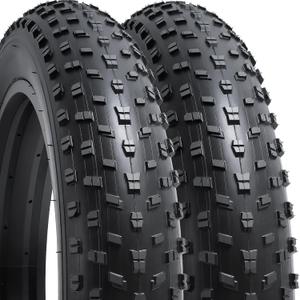 YUNSCM 2-PCS 20" Fat Bike Tires 20x4.0/100-406 Compatible with Mountain Bike 20 x 4.0 E-Bike Bicycle Tires(Y-1528)