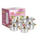 Dockorio Stainless Steel Cookware Set 10 Pieces Cooking Pots and Bowls Soup Kitchen Gas Induction Universal