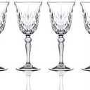 Lorenzo RCR Crystal Collection Water Glass Set Lorren Home Trends-Melodia, 6 Count (Pack of 1), Red Wine Goblet,7.5 fluid ounce