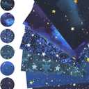 Space Fabric 6 Pieces 19.7x15.7inch/50x40cm - Galaxy Night Sky Star Pattern Fat Quarters Fabric Bundle, Starry Night Outer Space Precut Patchwork for Quilting, Sewing Project, Patchwork, DIY Crafts
