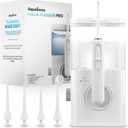 AquaSonic Aqua Flosser PRO | Professional Water Flosser with Large Capacity Reservoir | Oral Irrigator w/ 2 Modes, 10 Levels of Water Pressure, 4 Included Tips | Sleek & Compact | Dentist Recommended