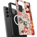 DEENAKIN for Samsung Galaxy S23 Ultra Case,Cute Floral,Wireless Charging | Compatible with Magsafe, Dual-Layer Hard Shell + Silicone, Shockproof Protective Phone Cover for Women Girls