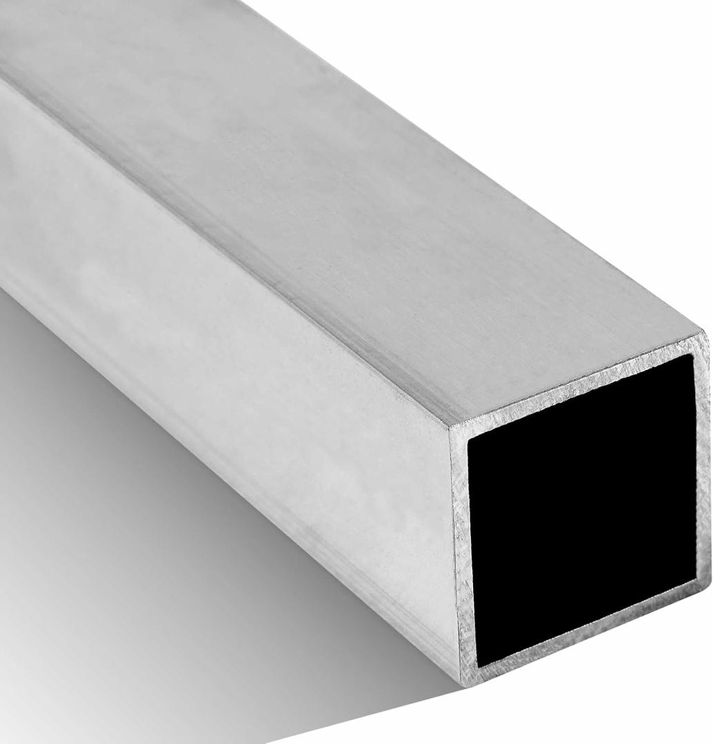 Zonon 6063 Aluminum Square Tubing 3/4" x 3/4" x 1/16" Wall, 48 Inch Length, Silver Aluminum Square Tube for DIY, Furniture, Structural Projects